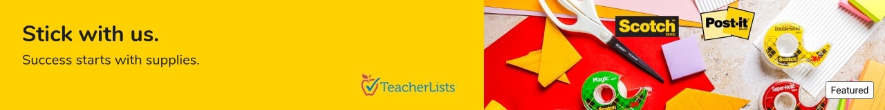Stick with us. Success starts with supplies. Featuring 3m products including cotch and Post-it products.