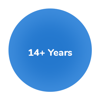 Blue background 14+ years