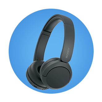 Black Sony wireless headphones