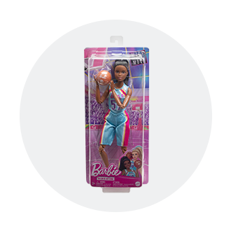 gray background with barbie