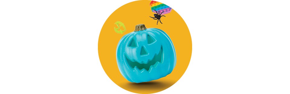 A teal pumpkin and toys