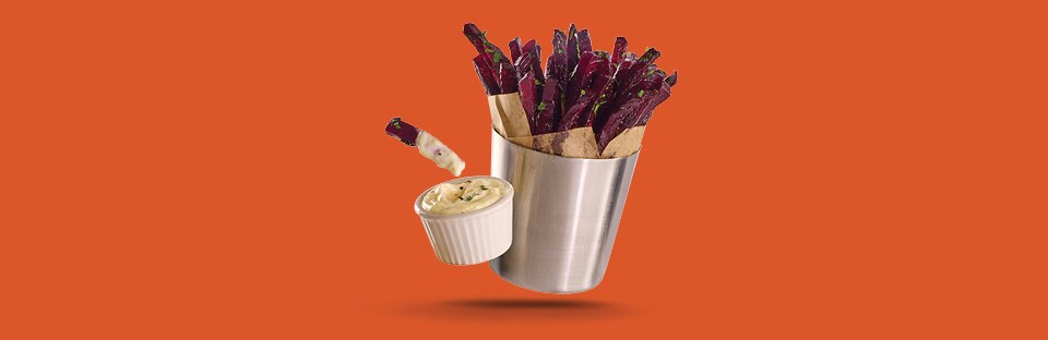 Beet Fries with Lemon-Garlic Dipping Sauce Recipe