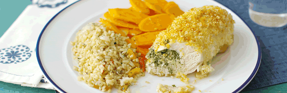 Chicken Stuffed with Goat Cheese & Thyme Pesto
