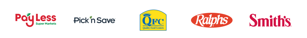 PayLess, Pick 'n Save, QFC, Ralphs, Smith's