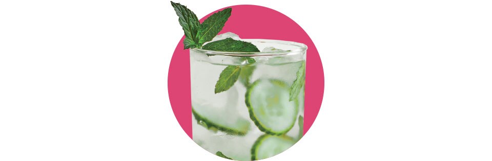 Glass of Cucumber and Mint infused water