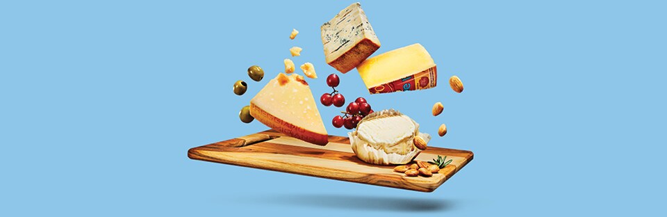 Platter of cheeses