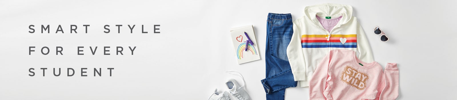kids hoodie, jeans, and graphic tee
