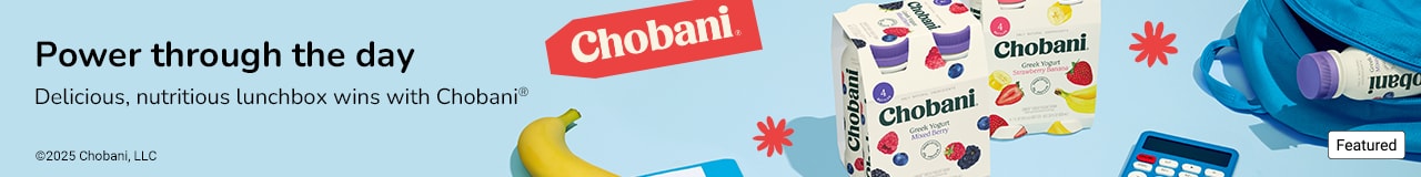Power through the day. Delicious, nutritious lunchbox wins with Chobani.