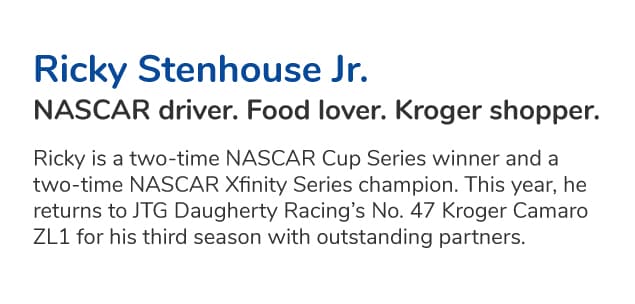 Ricky Stenhouse Jr. shops with Kroger Ricky Stenhouse Jr. shops with Kroger