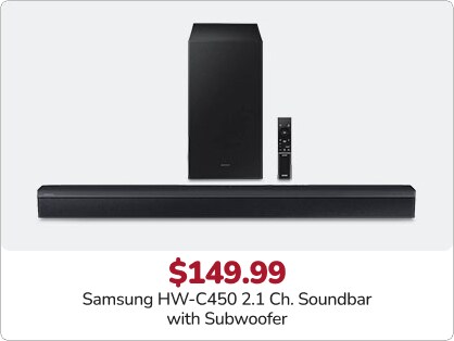 149.99 Samsung HW-C450 2.1 Ch. Soundbar with Subwoofer