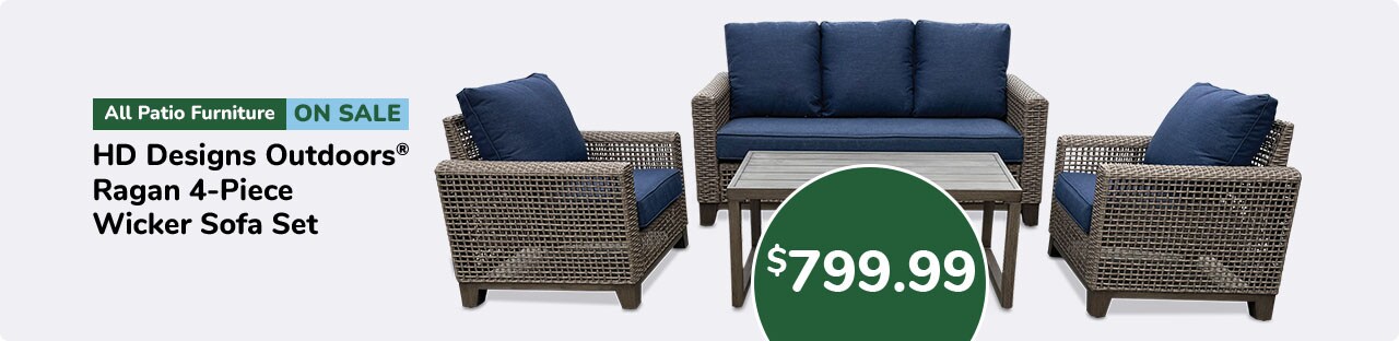 799.99 HD Designs Outdoors® Ragan 4-Piece Wicker Sofa Set