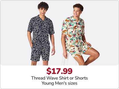 17.99 Thread Wave Shirt or Shorts Young Men's sizes
