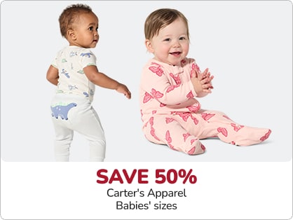 Save 50 percent Carter's Apparel Babies' sizes
