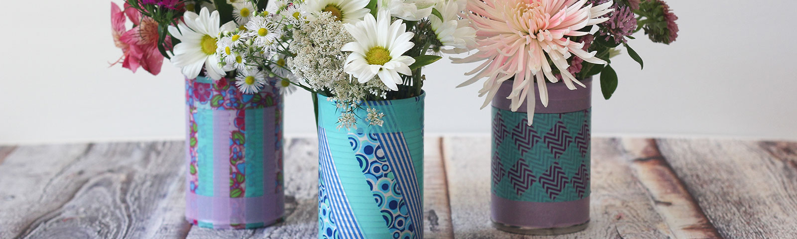 Fred Meyer Repurposed Tin Can Vase Centerpiece