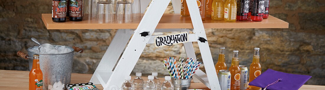 Beverages with straws and tin cans of ice Beverages with straws and tin cans of ice