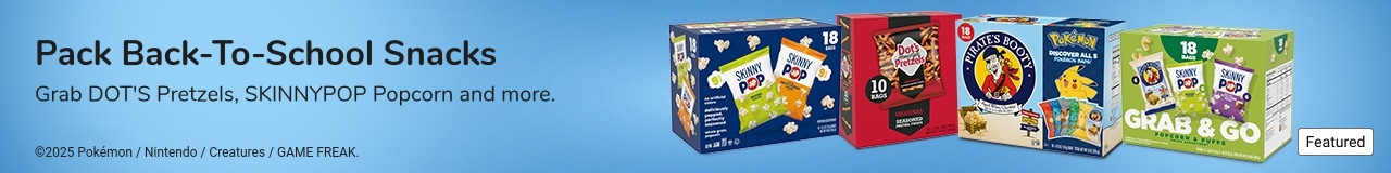 Pack Back-To-School Snacks. Grab DOT'S Pretels, SKINNYPOP Popcorn and more.