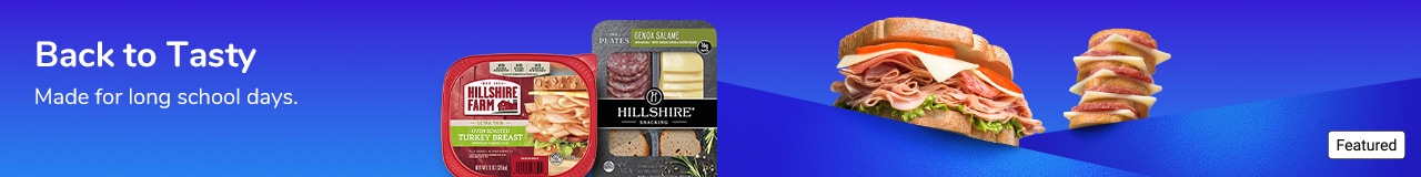 Back to Tasty. Made for long school days. Featuring Hillshire Farm sliced turkey breast and Hillshire Snacking Plates